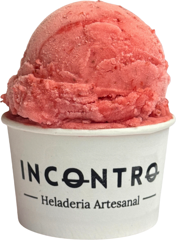 Helado sabor Fresa al agua en vaso Incontro